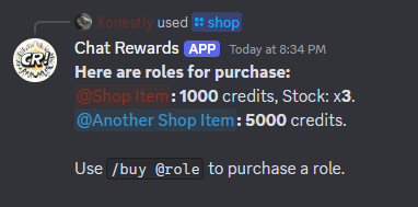 Chat Rewards Example - Shop System