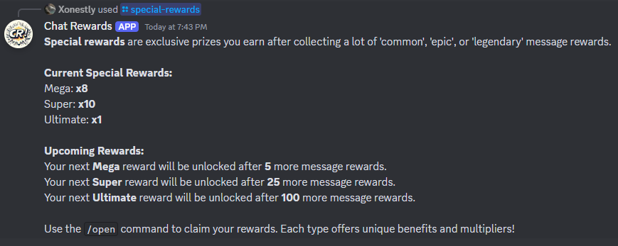 Special Rewards Command